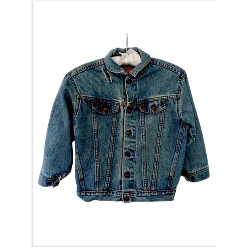 LEVI's Orange Tab Vintage Distressed Jean Jacket USA 7X *Fits women 0-2, XS, PS